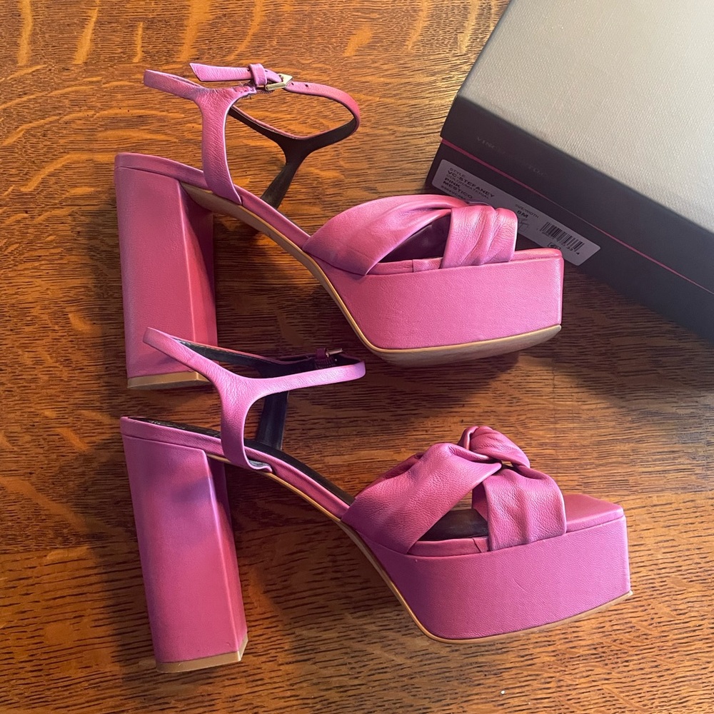 Vince Camuto Stefaney Platform Block Heel in Fushia